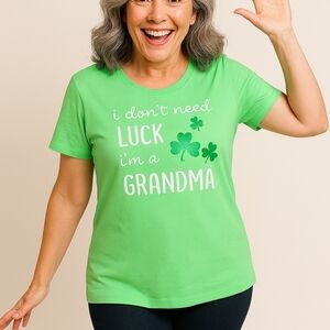Celebrate It Lucky Grandma Green Tee